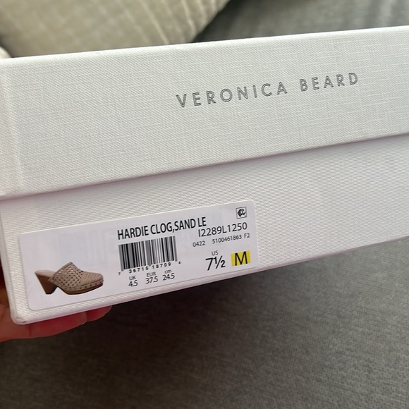 NEW Veronica Beard Hardie Woven Leather Clogs Hazelwood nude 7.5 Boho Earthy - Picture 4 of 6